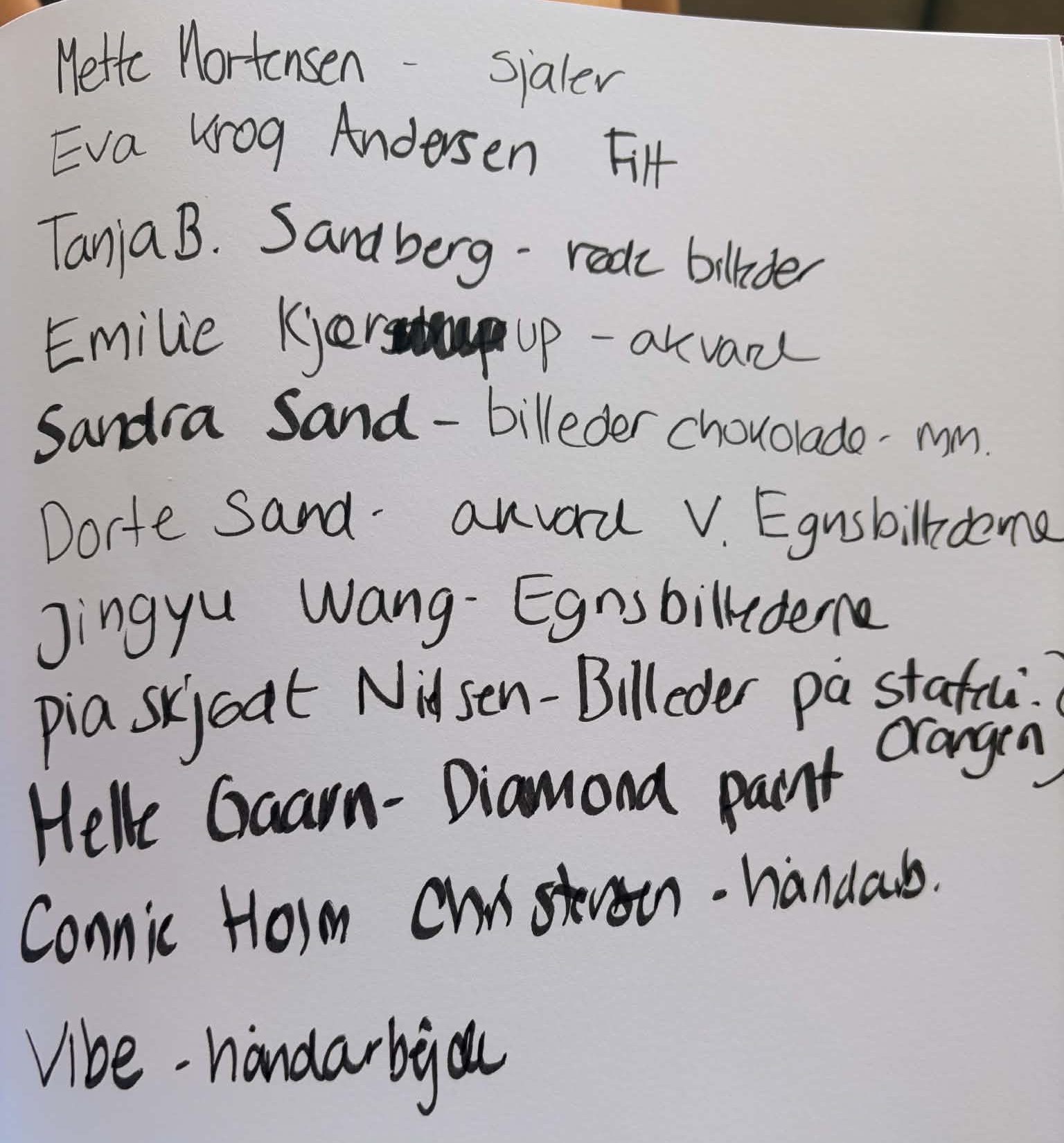 Liste med navne
